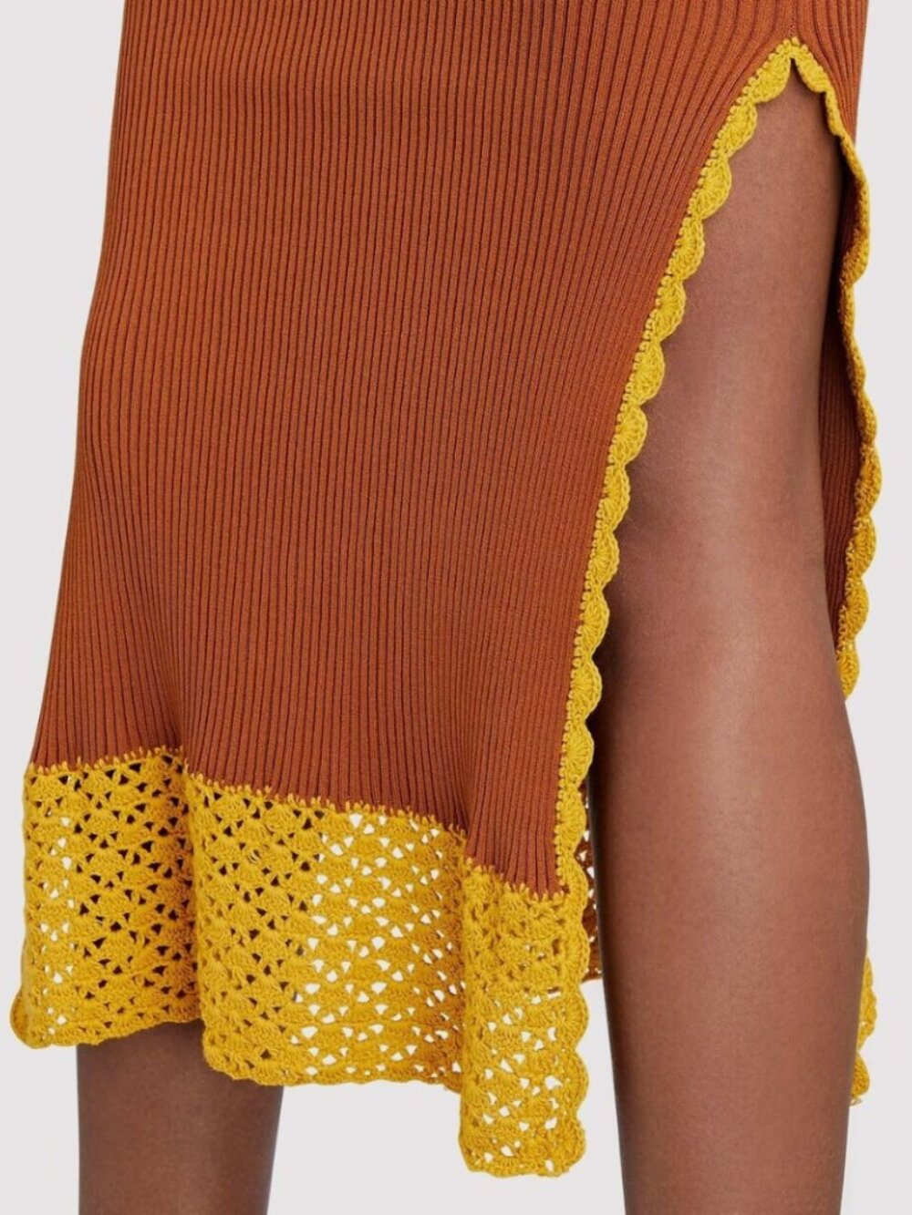 STAUD Pleasanton Midi Dress - color Tan Goldie - size small - Picture 3 of 6